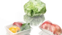Vegetables packed in cling film.
 Vegetables packed in cling film.