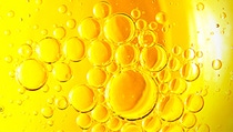 Bubbles in a yellow liquid. Bubbles in a yellow liquid.