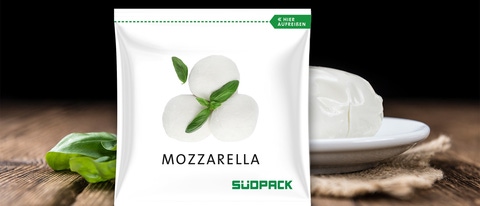 Product shot of a mozzarella cheese packaging