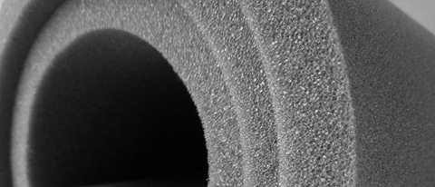 gray sponge foam roll insulated by a white background; Shutterstock ID 1476878813; Jobnummer: 022003; Projekt: BASF Website; Endkunde: BASF SE , CM/K Daniela Rechenberger; Sonstiges: BASF SE, ESI/K Matthias Baque