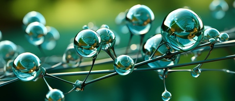 Picture of water droplets with a green futuristic background. Picture of water droplets with a green futuristic background.