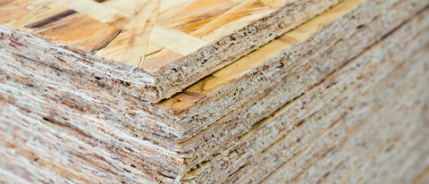 A stack of OSB sheets stacked one on another; Shutterstock ID 1233172198; Jobnummer: 022003; Projekt: BASF Website; Endkunde: BASF SE , CM/K Daniela Rechenberger; Sonstiges: BASF SE, ESI/K Matthias Baque
