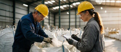 Polyethylene/polyamide composite packaging before recycling