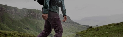 hiker wears pants made from nylon