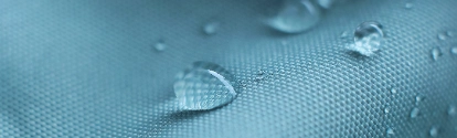 Water drops on waterproof nylon fabric.