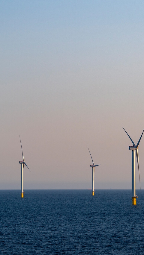 Wind turbines in the offshore wind park Hollandse Kust Zuid.