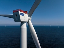 A wind turbine in the sea A wind turbine in the sea